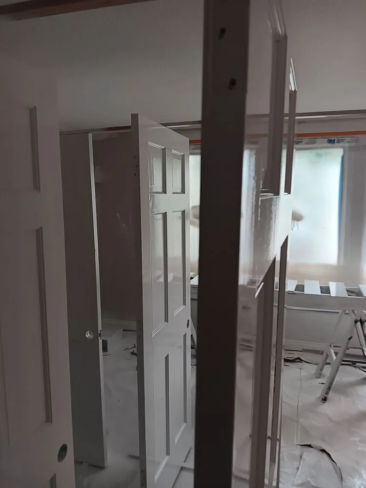 Interior doors and trim freshly painted white